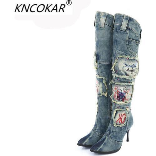 2018 High heels diamond winter is tall, thin woman boots cowboy boots Australian Boots Botas Mujer Winter Shoes Women Zapatos