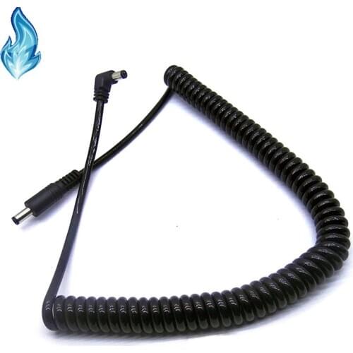 300CM 5.5X2.1mm Male Right Angle to Stright Tips Fits Spring Extension Power Cable for Cameras / Monitors / Lamps / CCTV Produc