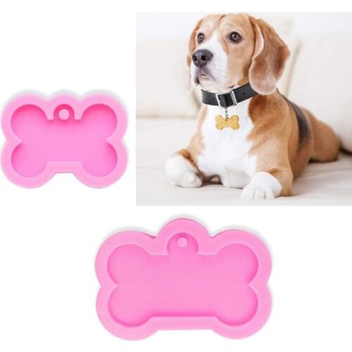 Silicone Bone Shape Pendant Resin Mold DIY Dog Tag Dog Bone Shaped Keychain Resin Casting Mold Resin Crafting Tools