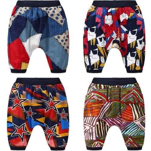 Cropped Trousers 2021 Hot Summer Fashion 2-10 Years Toddler Infant Cotton Sports Kids Baby Boy 7 Capris Calf-length Harem Pants