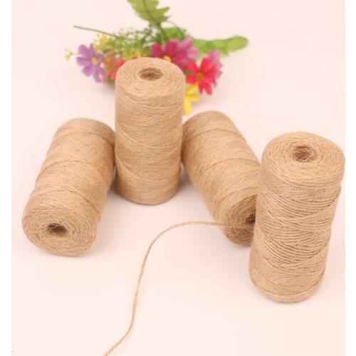 Jute rope 100 meters of hemp rope 2mm natural hemp rope foreign trade packaging bundling hemp rope decorative rope