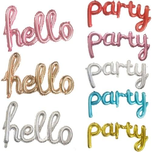 Party balloon hello party letter shape balloon balloon children birthday party decoration aluminum foil balloon wholesale
