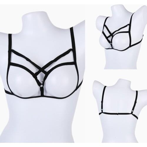 Women Sexy Lingerie Bralette Lace Hollow Out Bra Cross Bandage Underwear