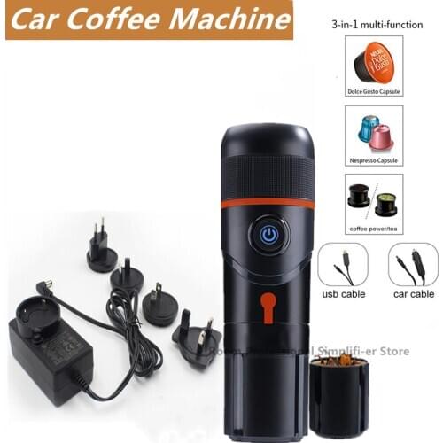 12V Car Portable Coffee Maker Powder Coffee Machine Espresso Machine USB Charging Car Heating Coffee Cup for Nespresso Capsule
