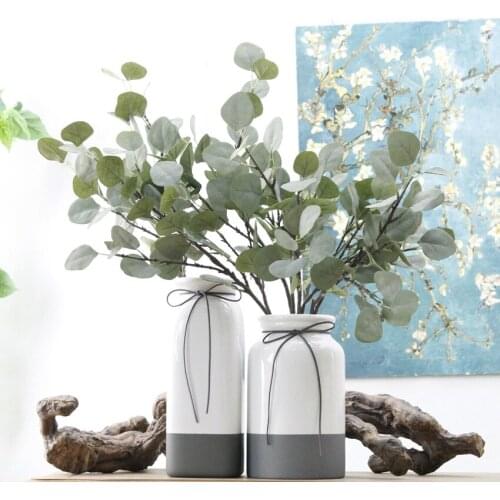 5pcs/Lot High-end Green Artificial Leaves Large Eucalyptus Leaf Plants Plastic Plants Simulation Money Leaves Grass Bouquet