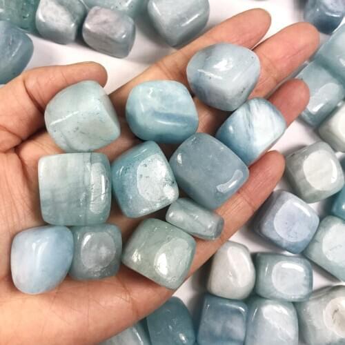 500g natural sea blue crystal degaussing stone box decoration fish tank stone gardening decoration crystal purification