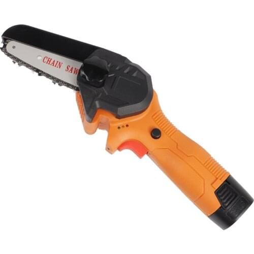 550W 4 Inch Mini Electric Chain Saw with 2 Rechargeable Battery Woodworking Pruning One-handed Garden Logging Pruner Power Tool