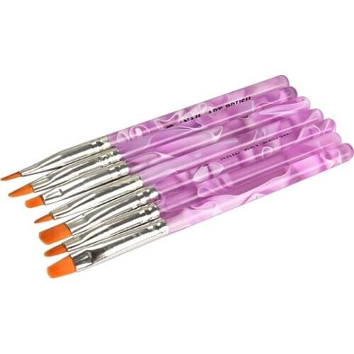 7PCS Acrylic UV Gel Nail Art Tips Painting Brush Pen Builder Handle Tool