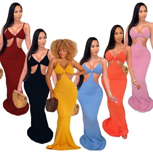 Adogirl Women Spaghetti Strap Backless Bodycon Dresses Summer Sexy Bandage Evening Party Clubwear Solid Maxi Dress Streetwear