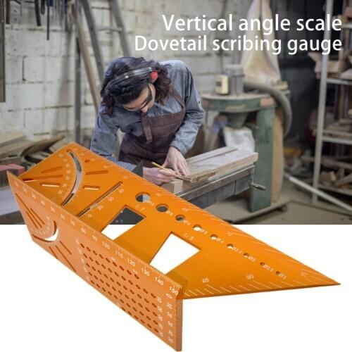 Aluminum Scriber Dovetail Marking Angle Template Guide Marker Woodworking Tool Measurement Height Limit Gauge Tools