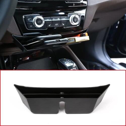 ABS Black Phone Car Tray Plastic Center Console Storage Box For BMW X1 F48 2016-2018 X2 F47 2018 Car Accessories