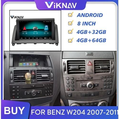 For Mecerdes Benz W204 2007-2011 Car Radio Stereo Receiver Multimedia Player Head Unit Android Screen Auto Audio 2din