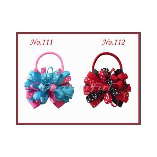 Free Shipping 50pcs BLESSING Good Girl Hair Accessories Boutique 3" Fireworks Hair Bow Elastic 177