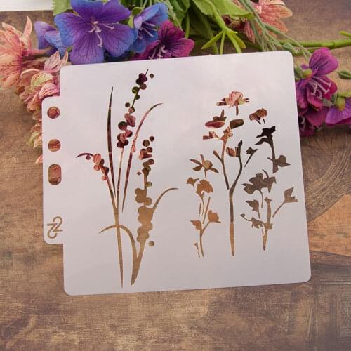 Scrapbook Paper Card Spray Pattern Pre-Drawing Lace Ruler Spray Masking Version Drawing Masking Hollow Out Template Flower Spike