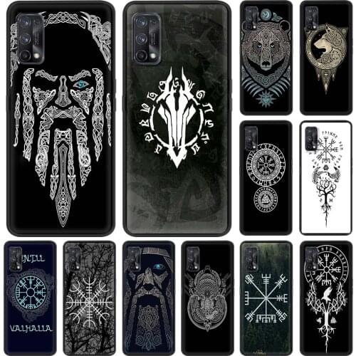 Case Oppo Realme 6 7 C21 C3 XT 8 7i 5 Pro A53 A52 A9 2020 A94 A74 5G Capa Black Shell Phone Coque Viking Vegvisir Odin Nordic