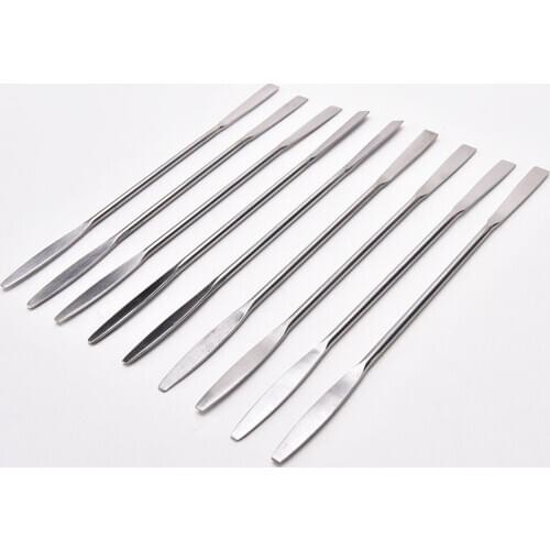 Dual-ended Nail Extension Tool Maker Stainless Steel Nail Polish UV Gel Cream Mix Palette Spatula Spoon Stick Nail Art Tool