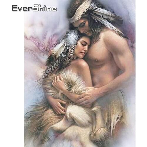 Evershine Diamond Embroidery Sale Portrait Cross Stitch Kit Diamond Painting Indian Couple Full Square Crystal Mosaic Needlework