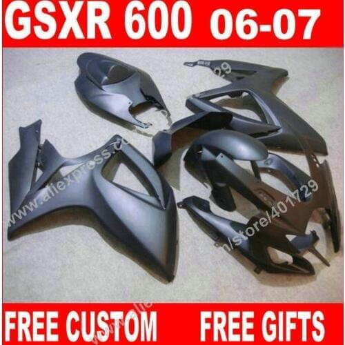 Hot sale Fairings for 2006 2007 new all flat gray SUZUKI GSXR 600 750 7 gifts K6 BACARDI GSXR600 GSXR750 kit bodywork KO82