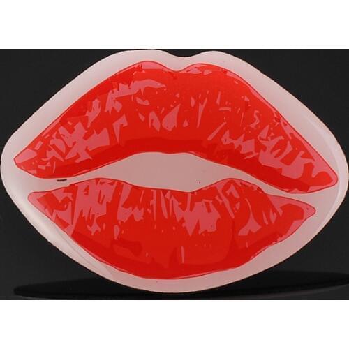 Personality trend metal printing Epoxy lip shape badge Custom enaml badges