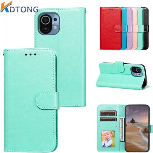 Solid Color Wallet Card Slot Leather Case For Xiaomi Mi 11 Ultra 10 10T 9 9T CC9 Poco M2 F2 M3 F3 X3 NFC A2 A3 Lite Pro 5G Cover