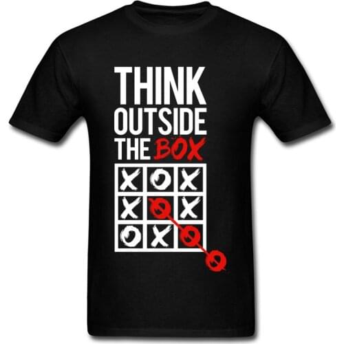 Men Tops Shirts Think outside the box Company Printed On Top T-shirts Pure Cotton Short Sleeve Design Tee-Shirts Crew Neck