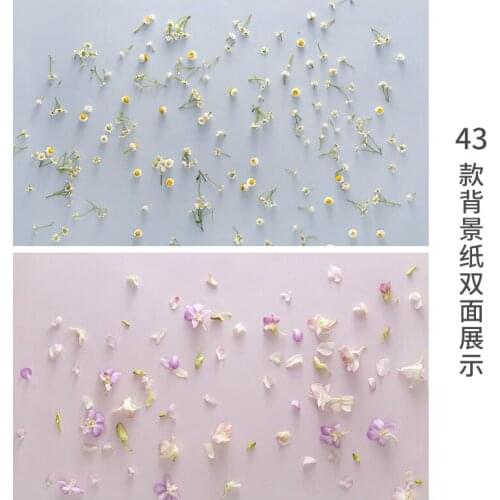 Small Flower Pink Color 57x87cm PVC background Pink gray color with flowers double side printing Photo Studio Jewelry Bag