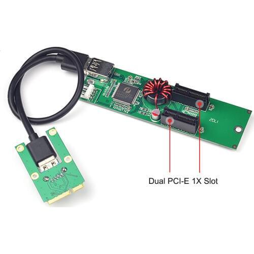 Newest Mini PCI-E PCI Express to PCI-E X1 Extender Riser Card USB 3.0 to PCIE 1X Slot IDE 4Pin Power Supply for BTC Miner Mining