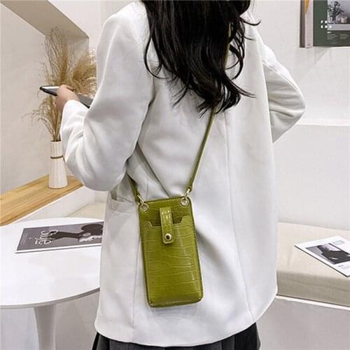 2021 New Crocodile Skin Phone Shoulder Bag Women Cell Phone Bag For IPhone 11 Pro Max Phone Wallet Lady Cross Body Bags