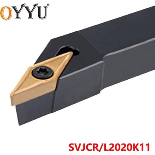 OYYU 20mm SVJCR SVJCL Cutting Arbor SVJCR2020K11 Cabride Inserts External Turning Toolholder SVJCL2020K11 Lathe Cutter Shank CNC