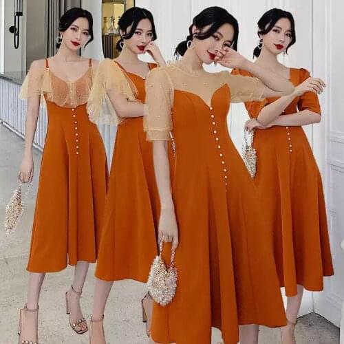 Bridesmaids Dresses Vintage A-Line V-Neck Short Spaghetti Straps Button Pearls Luxury Lace Jersey Women Wedding Party Gown E543