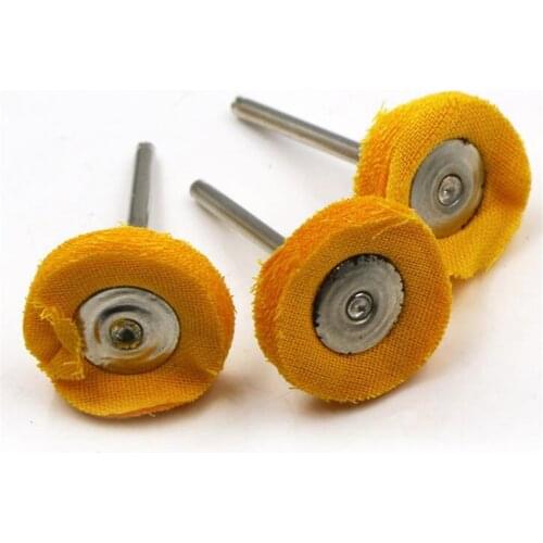 5PCS/lot 25mm Polishing Cloth Wheel With 3mm Handle Polishing Grinding Cloth For Metal Glass Jewelry Hardware Abrasive Tools