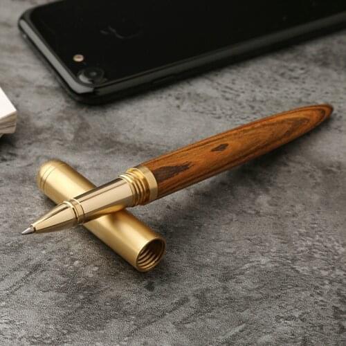 Wooden Brass signature pen 0.5 gel pen Sandalwood Creative gift metal pen