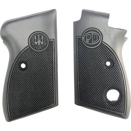 Single-Button Beretta Laser Cut Black Wooden Grip
