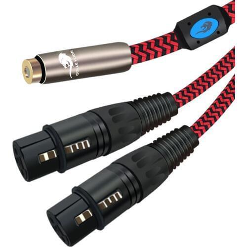 Stereo 3.5mm Female to 2x XLR Female Audio Extension Cable Mixer Amplifier Headphone Shielded Cable 1m 2m 3m 5m