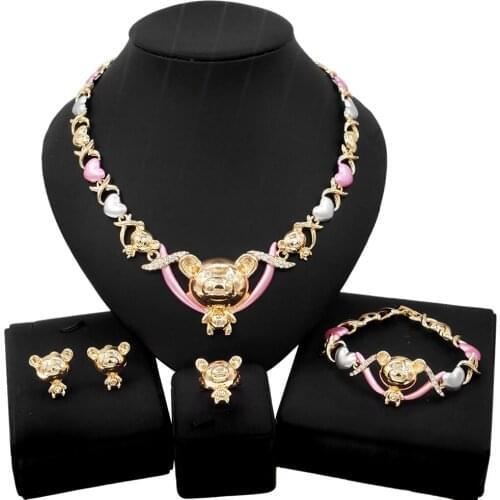 Yulaili 2021 Hot Sale Cute Bear XO Jewelry Set and Nigerian Ladies Birthday Party Girl Dating Wear Jewelry Sets Wholesale Gifts