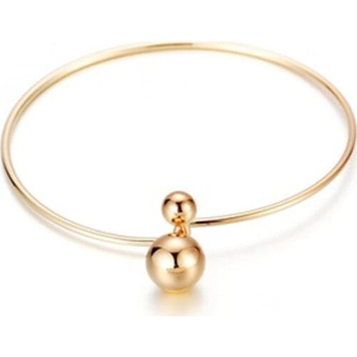 Factory Price Gold Silver Color Hook Clasp Men Women Bracelets Trendy Simple Bangles Wholesale