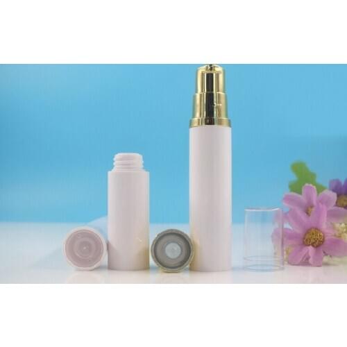 10ML white airless plastic bottle while gold pump clear lid lotion emulsion serum hyaluronic toner skin care packing