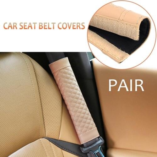 2pcs Car Safety Belt Covers Shoulder Selecting Leather for Comfort and Breath Pad Protection Padding Auto Accessories