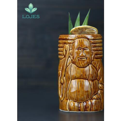 350ml Hawaii Tiki Mugs Cocktail Cup Beer Beverage Cup Wine Mug Tiki Mug Bar Tool Ceramic Duece Buddha Tiki Mug