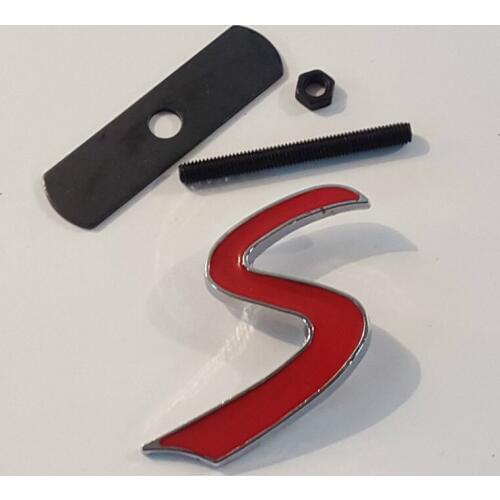 3D 'S' Logo Car Front Grille Car Emblem fit for mini 2016 new red