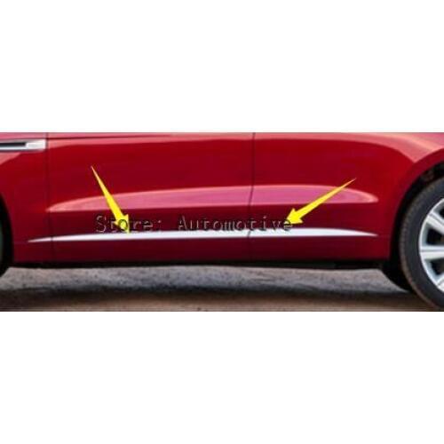 6pcs Matte Pearl Chrome Car lateral Side Door Molding Trim for Jaguar F-Pace 2016 2017 Car Accessories