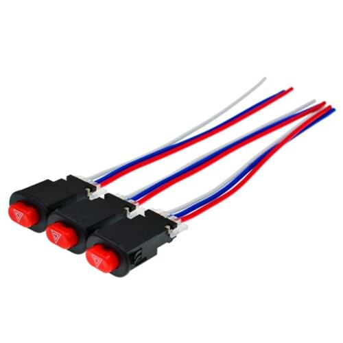 Motorcycle Hazard Light Switch Double Warning Flasher Emergency Signal w/3 Wires Lock