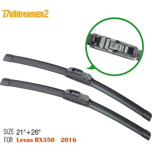 Buildreamen2 2 Pieces Car Bracketless Windscreen Wiper Soft Rubber Windshield Wiper Blade For Lexus RX350 2016
