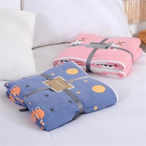 6 Layers Muslin Cotton Towel Blanket Baby Kids Blanket King Queen Sleeping Blanket For Children Nap Summer Sleeping Blanket