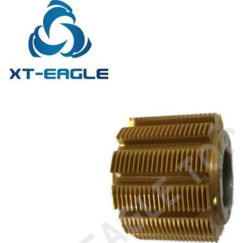 Yellow Coated 2pcs HSS Module M2.5 Involute Spline Gear Hob Cutter PA30 degree 60*60*27hole