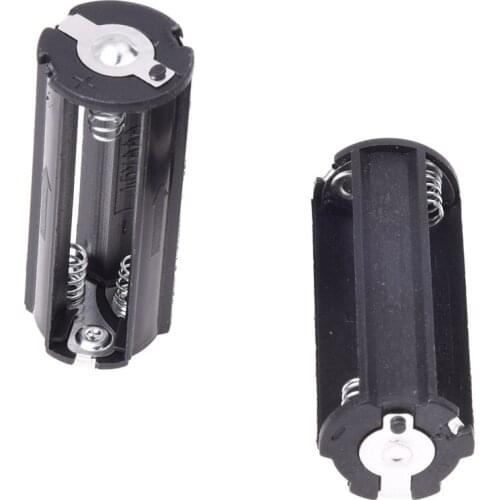 2Pcs Black Battery Holder for 3 x 1.5V AAA Batteries Flashlight Torch