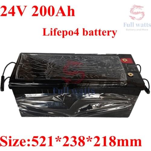 24V 200Ah Lifepo4 Lithium Battery Pack with BMS for 3600w 4800w Camper Caravan Motorhome Solar Energy Mild Hybrid+20A Charger