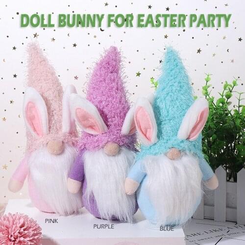 Rabbit Plush Doll Toys Ornament Kids Gifts Holiday DIY Decorations Nordic Easter Party Gnome Bunny Plush Toys