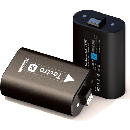 2x1400mAh LI-ION Battery for Xbox Serics X/S and ONE/Xbox ONE S/Xbox ONE X/Xbox Eliter Controllers Charger Batteria Black Origin