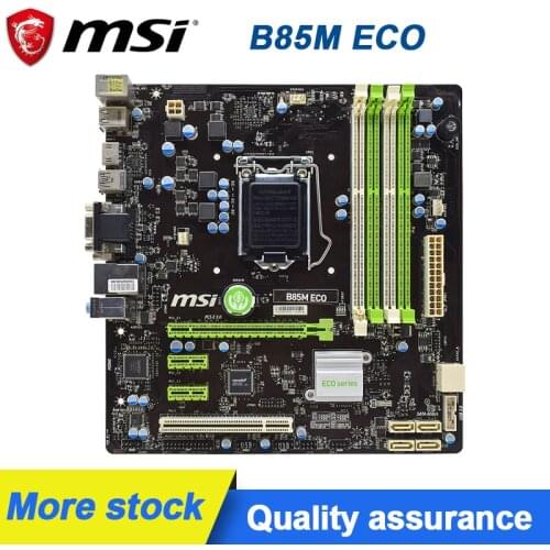 MSI B85M ECO LGA 1150 Intel B85 HDMI SATA 6Gb/s USB 3.0 DDR3 Micro ATX Intel Original Used Motherboard
